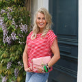 Marie streep top roze rood