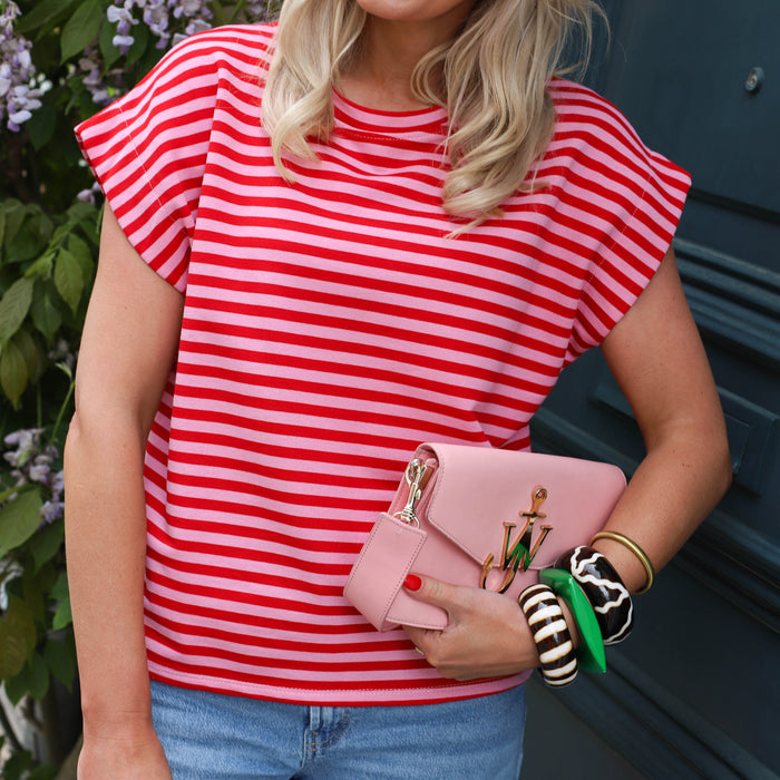 Marie streep top roze rood
