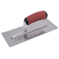 Finishing trowel with DuraSoft maroon handle and metal blade