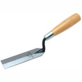 Margin trowel with light wood handle and steel finishing blade