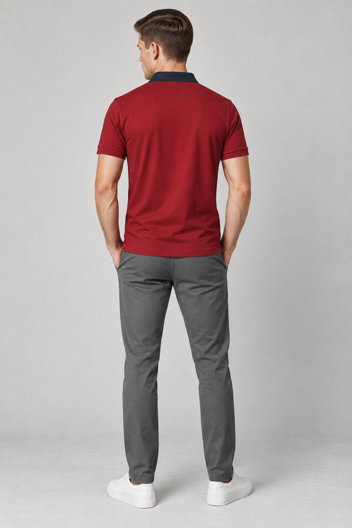 Men’s Premium both seasons four side lyicra Polo Shirt for men red vp07