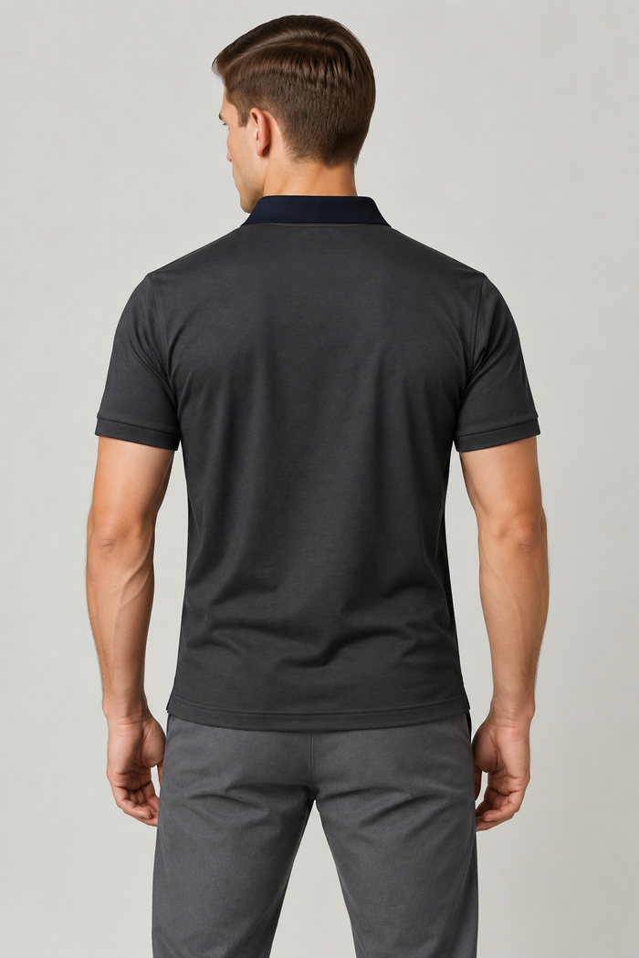 Men’s Premium Double toon four side lyicra Polo Shirt for men charcoal vp05
