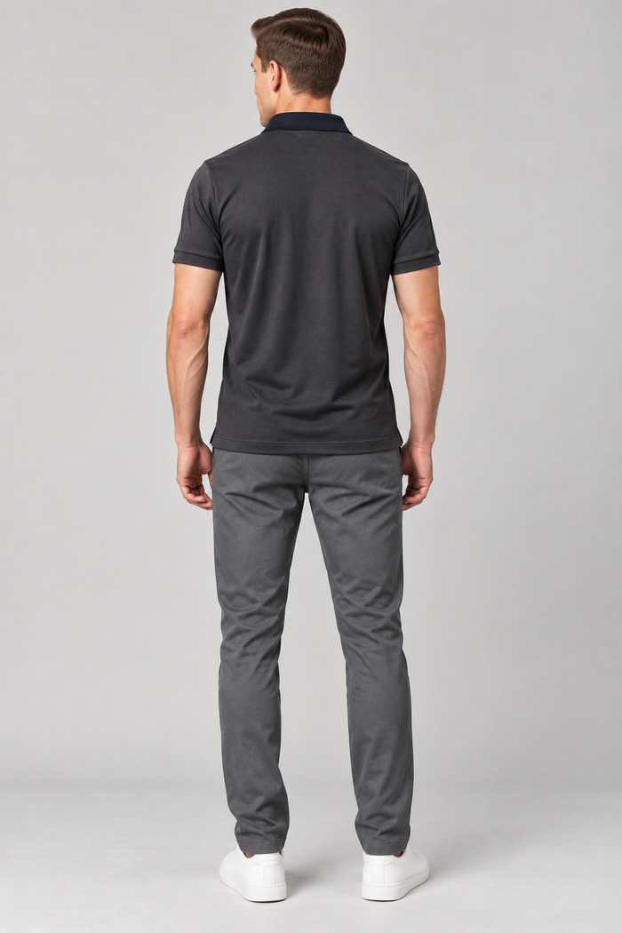 Men’s Premium Double toon four side lyicra Polo Shirt for men charcoal vp05