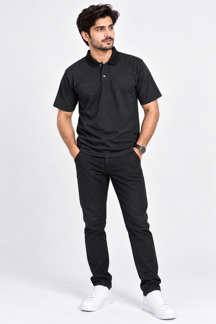 Men’s Premium four side lyicra Polo Shirt for men charcoal vo01