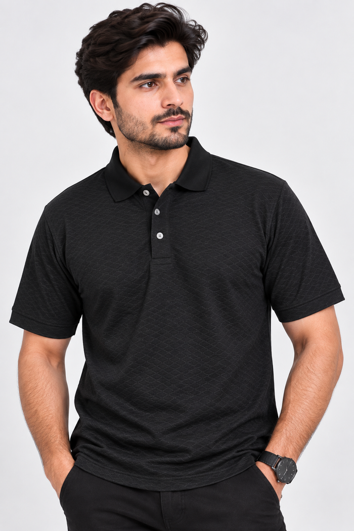 Men’s Premium four side lyicra Polo Shirt for men charcoal vo02