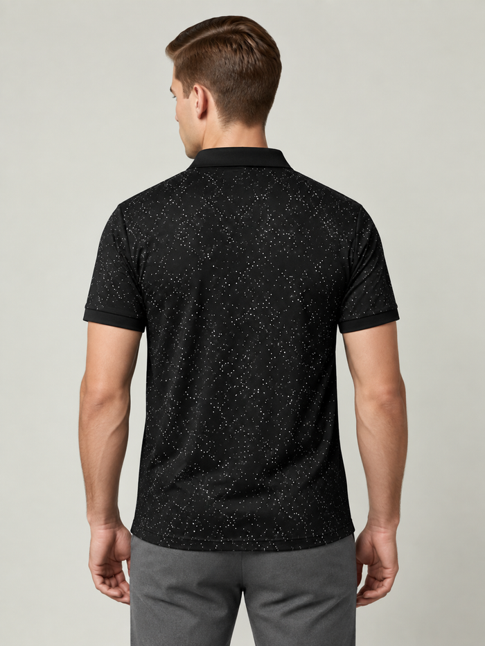 Men’s Premium glitter four side lyicra Polo Shirt for men Black vp06