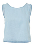 Midi denim top light blue
