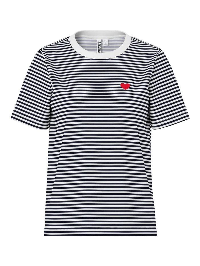 Mila heart tee cloud dancer blue