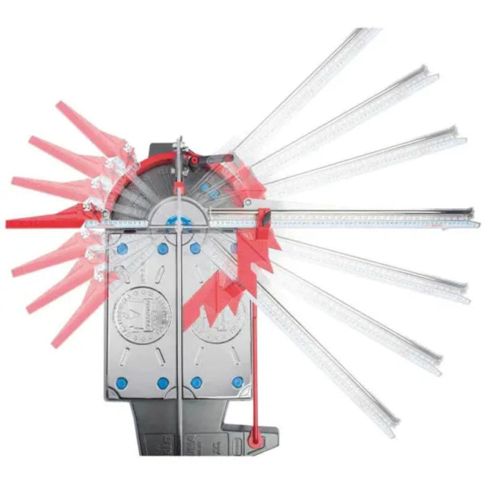 Masterpiuma measurement guide set with red star-shaped guide and multiple rails