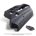 Montolit CARAPAX cover in dark gray foam with open hand grips