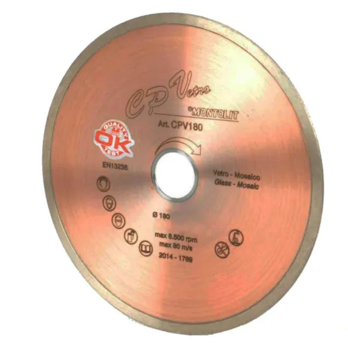 Montolit CPV180 diamond glass blade, 7 inch