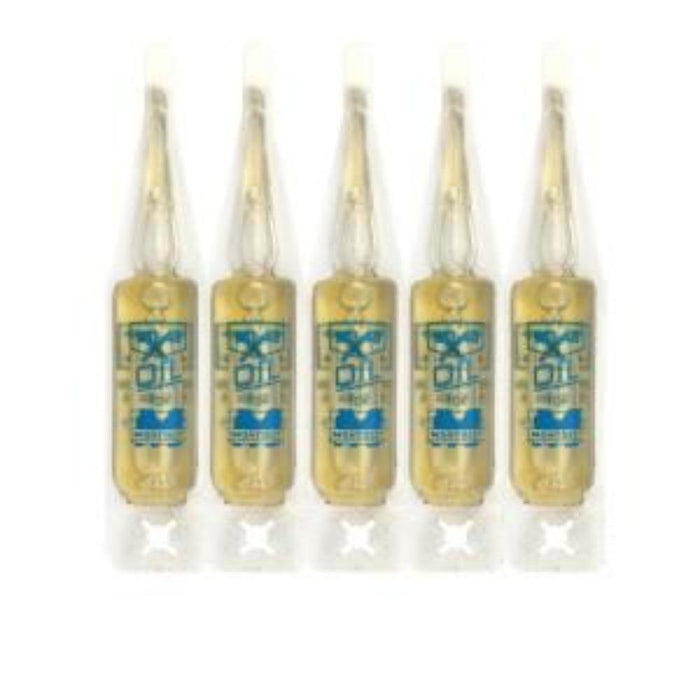 Montolit Masterpiuma oil, 5-pack of small clear bottles with blue labels