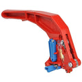 P3 Masterpiuma 505 7mm handle: red tool with blue blade carrier and metal hardware