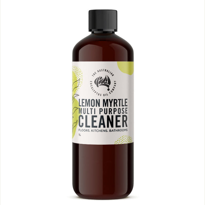 Lemon Myrtle Multi Purpose Cleaner 1 litre amber bottle, front label detail