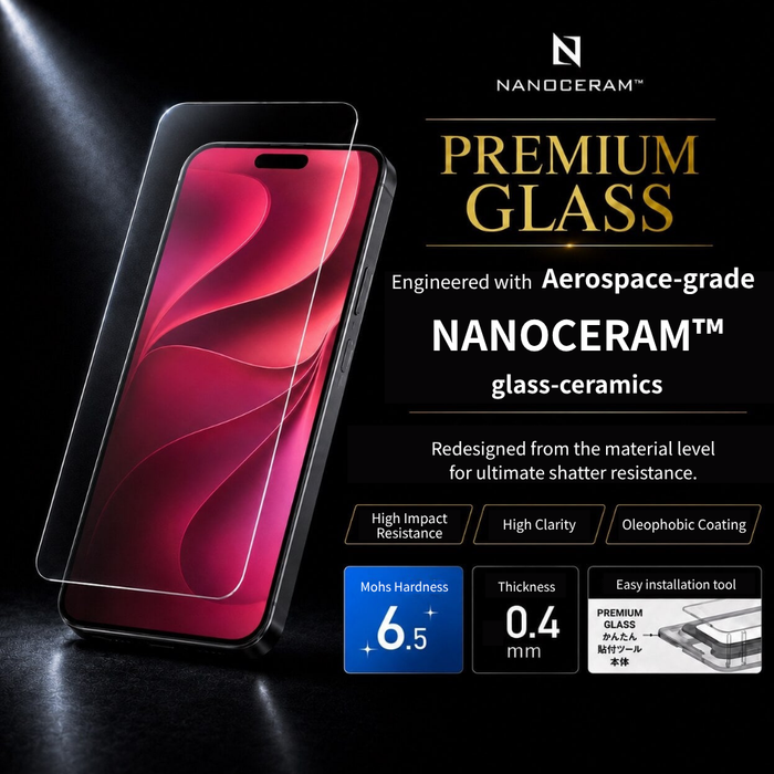 NANOCERAM™ PREMIUM GLASS (Transparent) iPhone 18 Pro / Pro Max