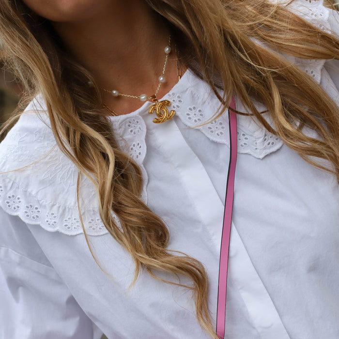 Noisy May Ibiza collar blouse bright white