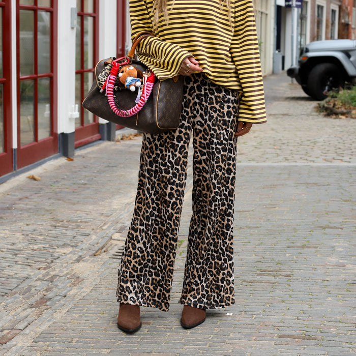 Noisy May Pasa wide pants black leo
