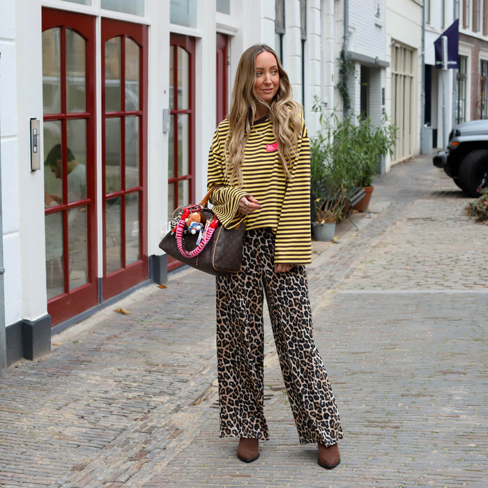 Noisy May Pasa wide pants black leo