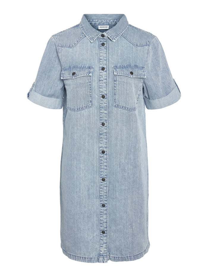 Noisy May Signe denim dress light blue