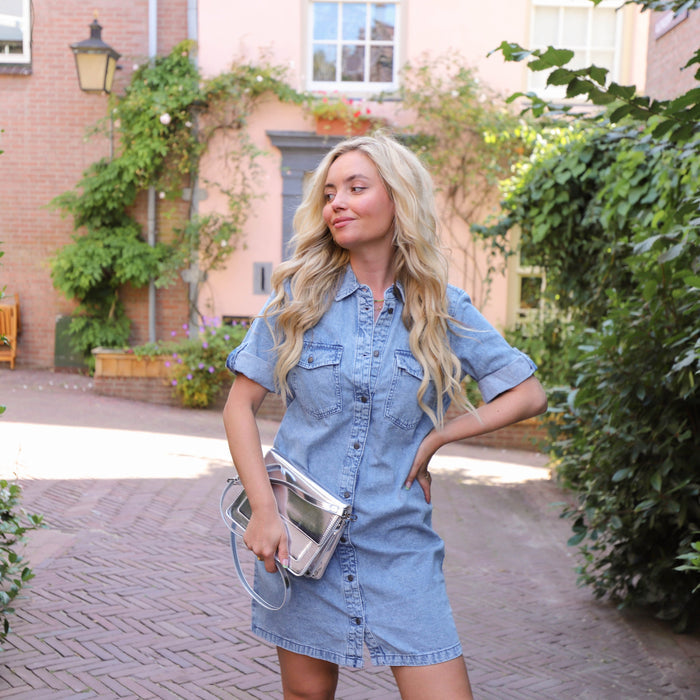 Noisy May Signe denim dress light blue