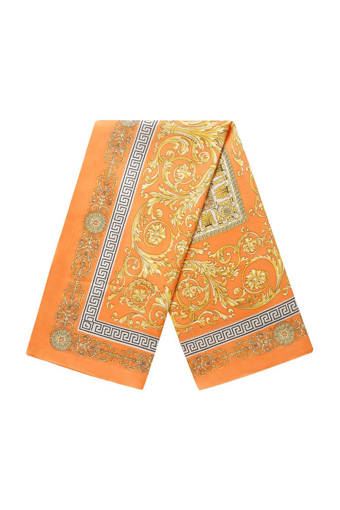 Oranje beige print sjaal