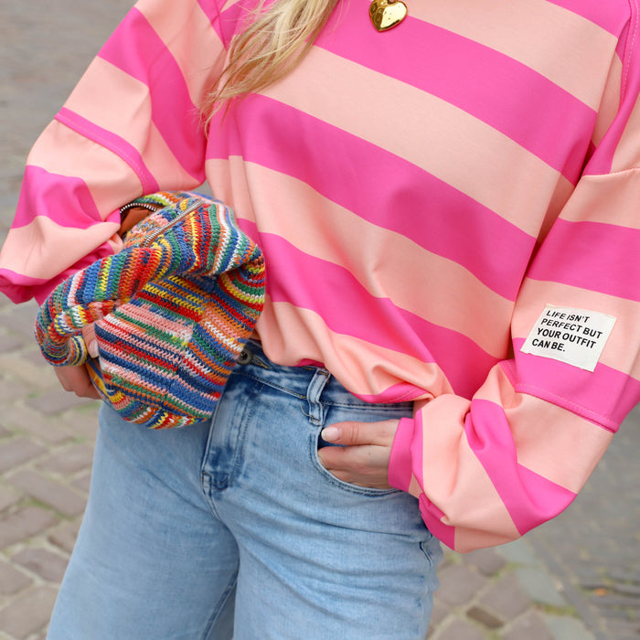 Oversized sweater  perfect oranje fuchsia