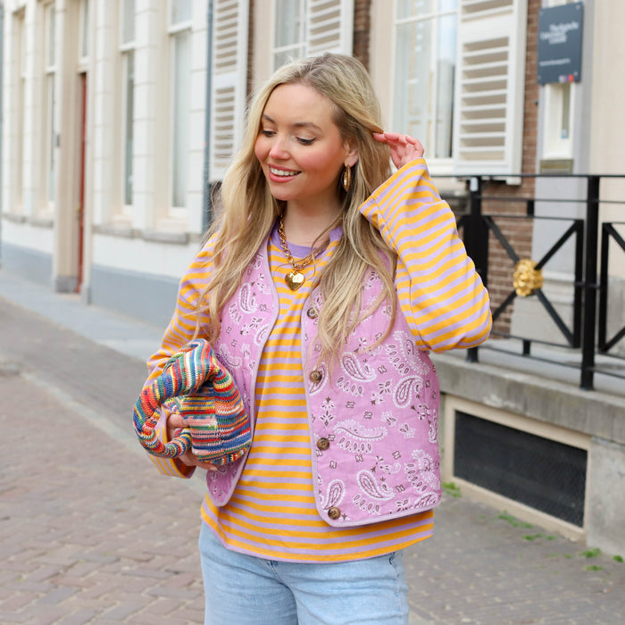 Paisley reversible gilet Lila