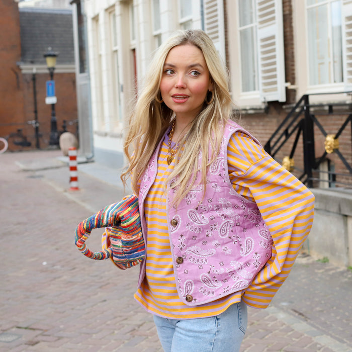 Paisley reversible gilet Lila