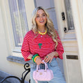 Palm shirt roze rood oranje kraag