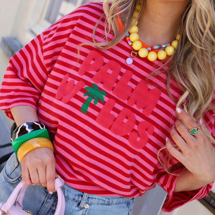 Palm shirt roze rood oranje kraag
