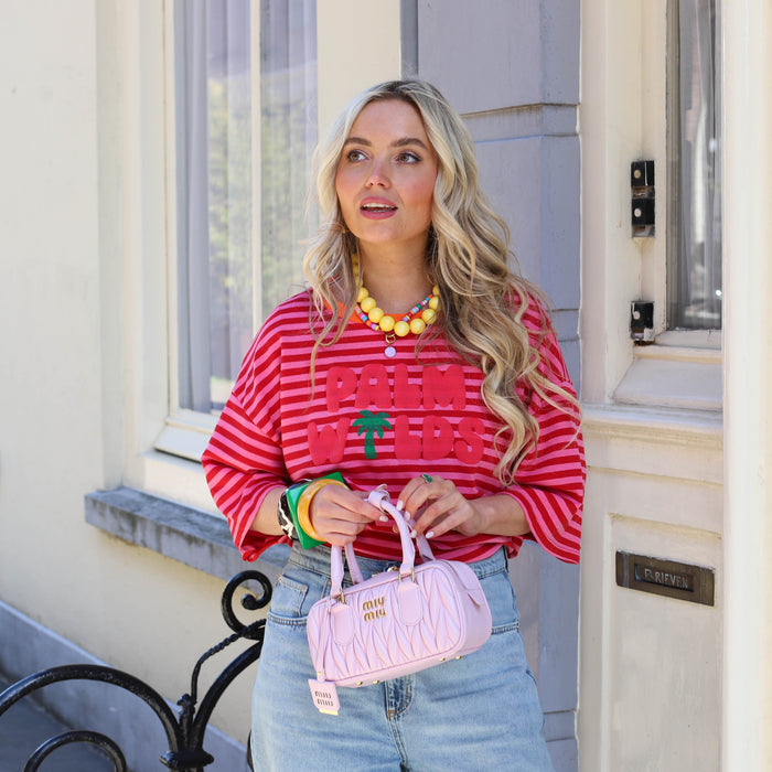 Palm shirt roze rood oranje kraag