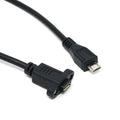 Panel Mount Extension USB Cable - Micro-USB Male to Female by The Pi Hut - The Pi Hut