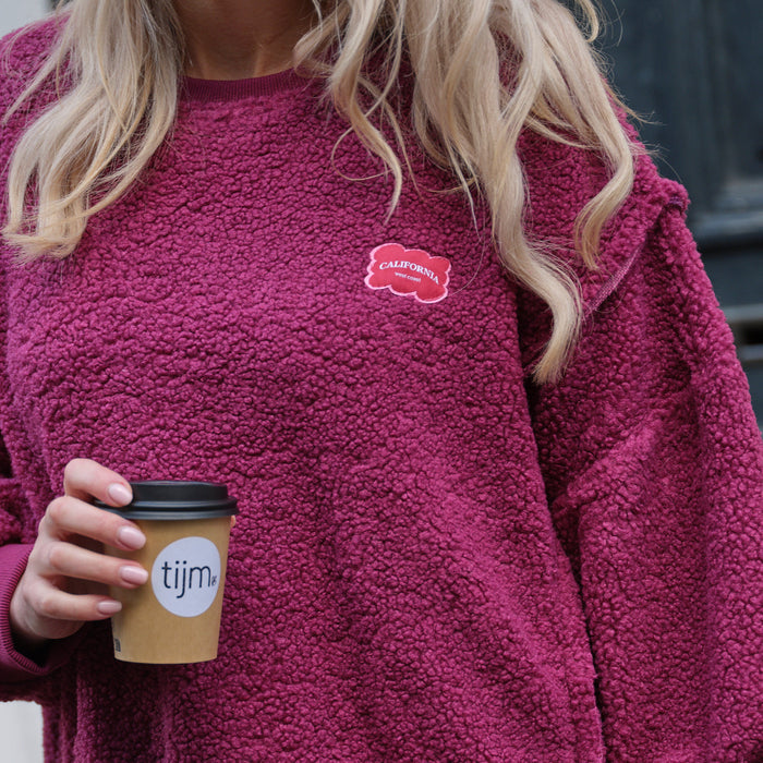 Patch sweater soft burgundy