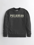 P&B Crew Neck Terry Fleece Sweatshirt For Men-Rosy Black-SP5740