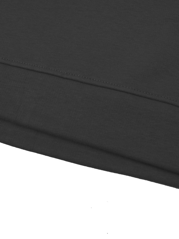 P&B Crew Neck Terry Fleece Sweatshirt For Men-Rosy Black-SP5740
