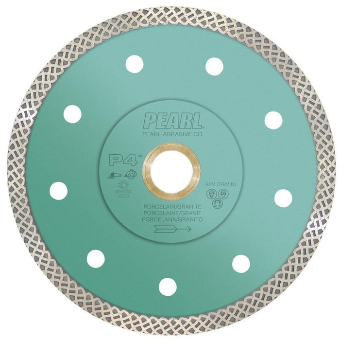 Pearl P4 turbo mesh abrasive blade with center hole, for porcelain and granite