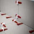 T-Lock tile leveling clips, red base with white T-lock, 1/32 in (1mm)
