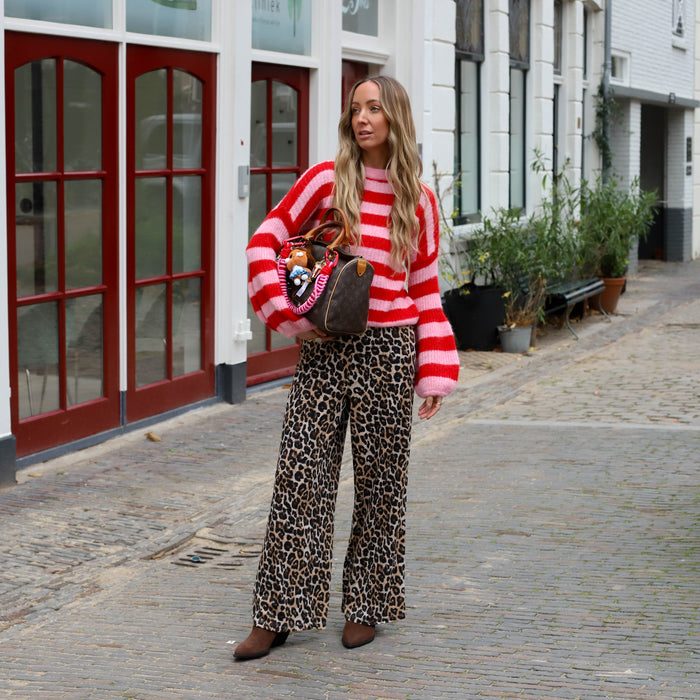 Pip streep trui roze rood