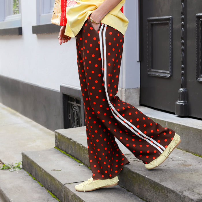 Polkadot stippen broek bruin rood