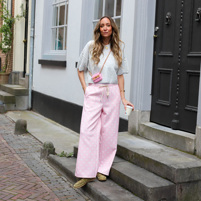 Polkadot stippen broek roze