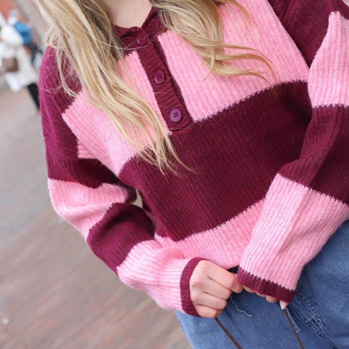 Polo sweater roze burgundy