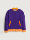 Premium Active Wear Zipper Fur Bomber Jacket For Women-Purple-RT1110