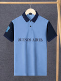 PRL Stylish Pique Summer Polo For Men-Blue with Navy-BR13011