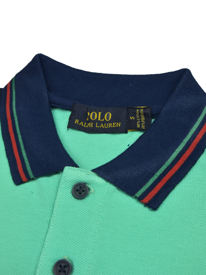 PRL Stylish Pique Summer Polo For Men-Cyan With Navy & Red-RT718