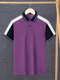 PRL Stylish Pique Summer Polo For Men-Purple & Navy-BR13012