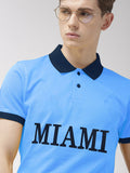 PRL Stylish Pique Summer Polo For Men-Sky & Navy-RT784