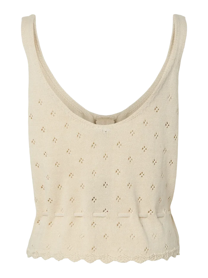 Puka knit top birch