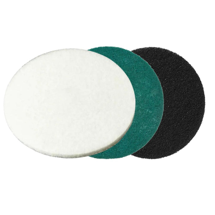 Raimondi 18" polishing pads: white fine, green medium, black coarse (3 discs)