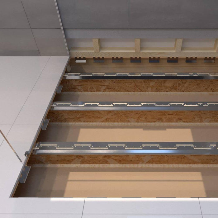 Rapid Recess linear drain kit brackets for shower floor installation