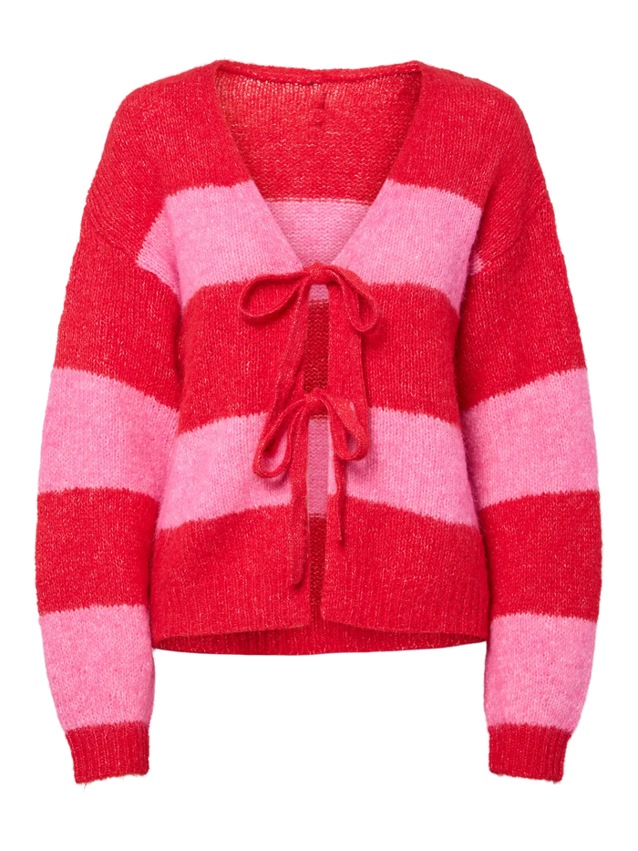 Rasmine tie cardigan savvy red orchid